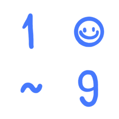 [LINE絵文字] number blue colorの画像