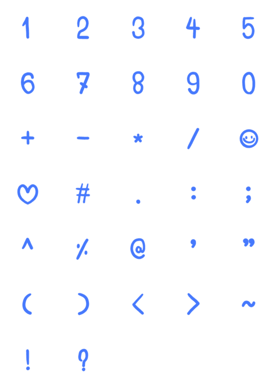 [LINE絵文字]number blue colorの画像一覧