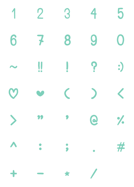 [LINE絵文字]number green pastel colorの画像一覧