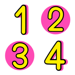 [LINE絵文字] Numbers emoji pink yellow ver.2の画像