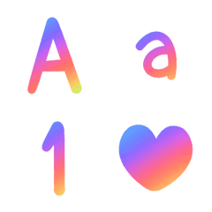 [LINE絵文字] Soft Rainbow English Alphabets A-Zの画像