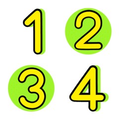 [LINE絵文字] Numbers emoji green yellowの画像