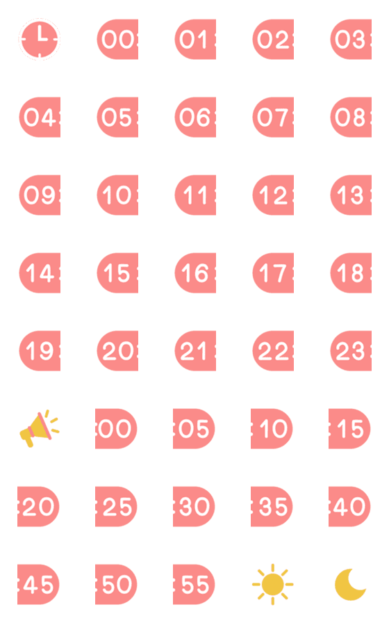 [LINE絵文字]Time icon pinkの画像一覧