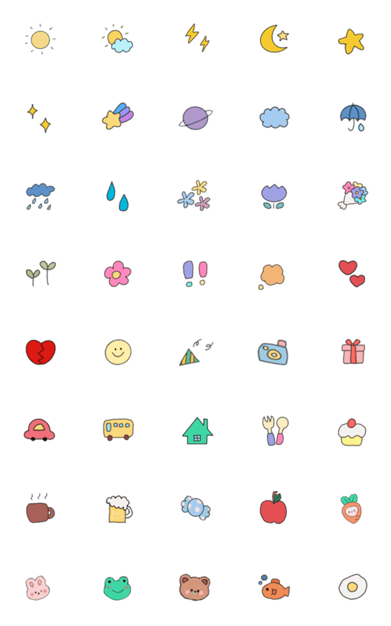 [LINE絵文字]Cute emoji for everydayの画像一覧