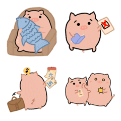 [LINE絵文字] Piggy office(new)の画像