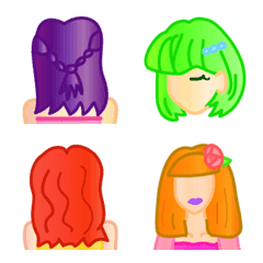 [LINE絵文字] Girl Hair Emonjiの画像