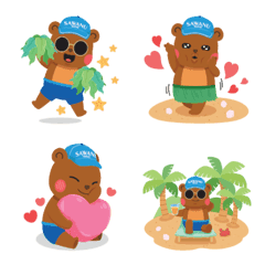 [LINE絵文字] Happy Bear by Sawanu Travelの画像