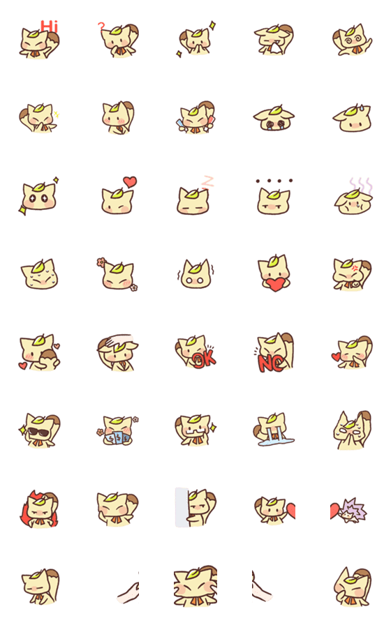 [LINE絵文字]Transform,little fox-Dynamic emojis NO.1の画像一覧