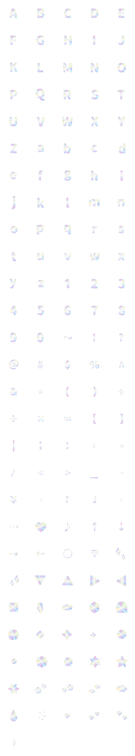 [LINE絵文字]光沢 シール ♥ ABC 123 英語 数字の画像一覧