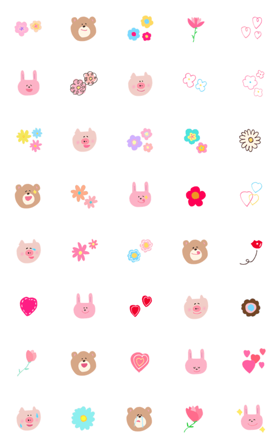 [LINE絵文字]◉＊＊Flower＊＊cute絵文字◉の画像一覧