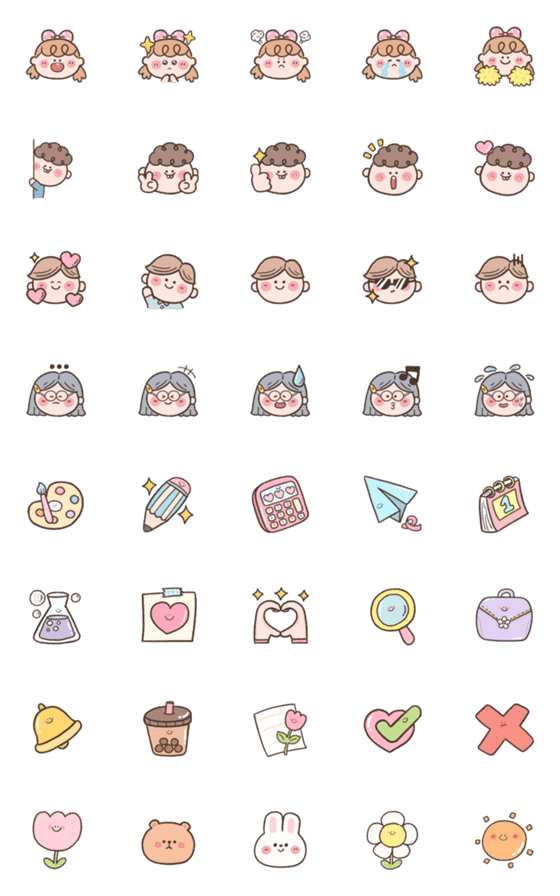 [LINE絵文字]Kids back to school emojiの画像一覧