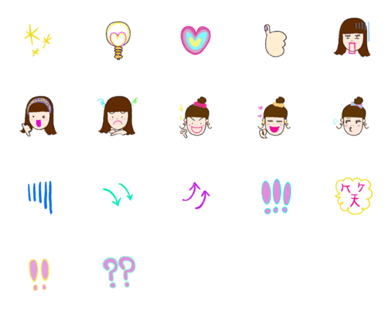 [LINE絵文字]girl emoji agogの画像一覧