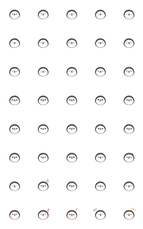 [LINE絵文字]Little Penguin PonPon Emojiの画像一覧