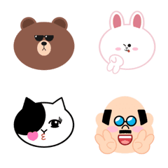 [LINE絵文字] BROWN ＆ FRIENDS emoji :-Dの画像