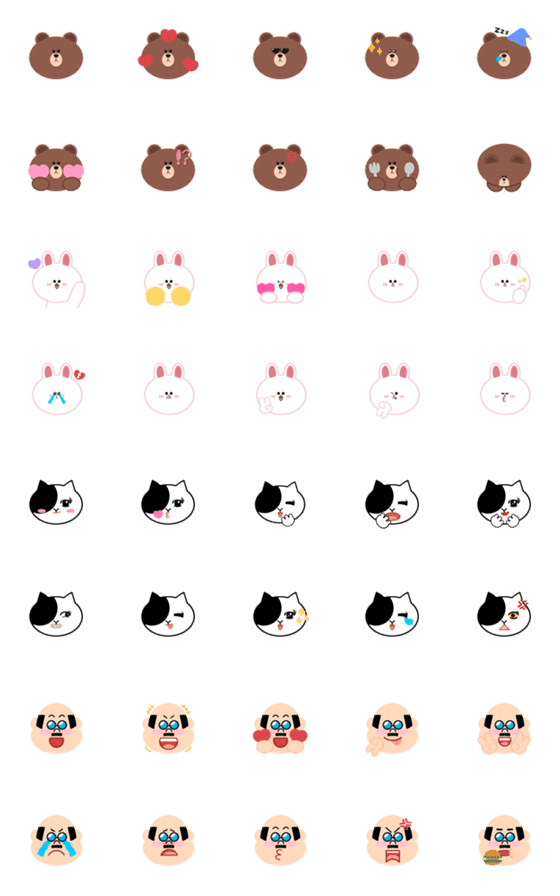 [LINE絵文字]BROWN ＆ FRIENDS emoji :-Dの画像一覧