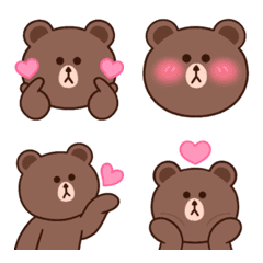 [LINE絵文字] emoji BROWN ＆ FRIENDS : Brownの画像