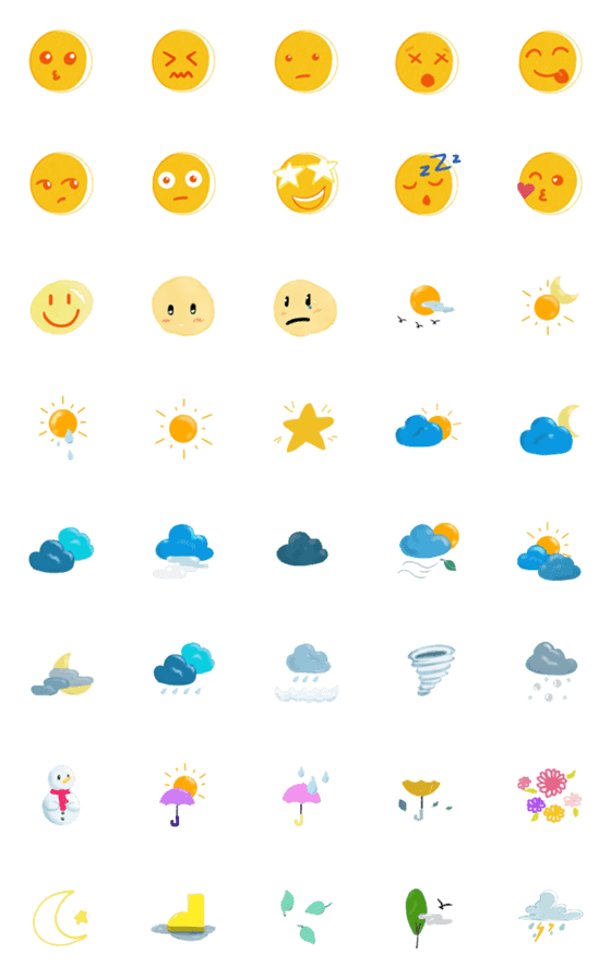 [LINE絵文字]Full Moon's Emotion ＆ Weatherの画像一覧