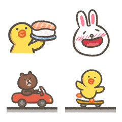 [LINE絵文字] bibibao x brown Q  emojiの画像