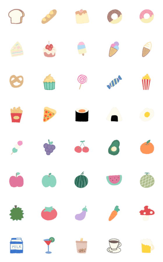 [LINE絵文字]The foods ＆ drink cutie emojiの画像一覧