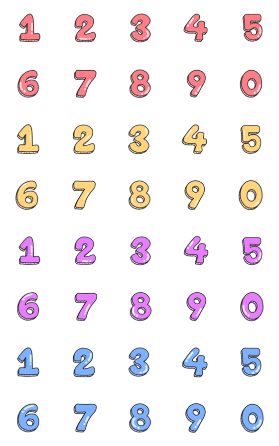 [LINE絵文字]Number Emoji v.3の画像一覧