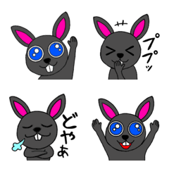 [LINE絵文字] お喋り黒ウサギの画像