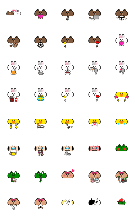 [LINE絵文字]♡LINEフレンズ大集合♡の画像一覧