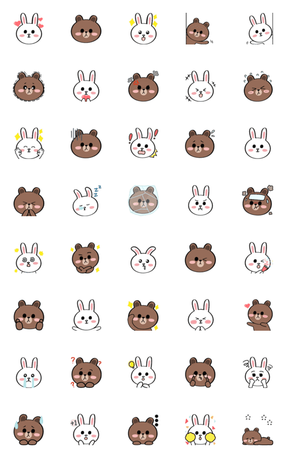 [LINE絵文字]Little Qian x BROWN ＆ FRIENDS - emojiの画像一覧