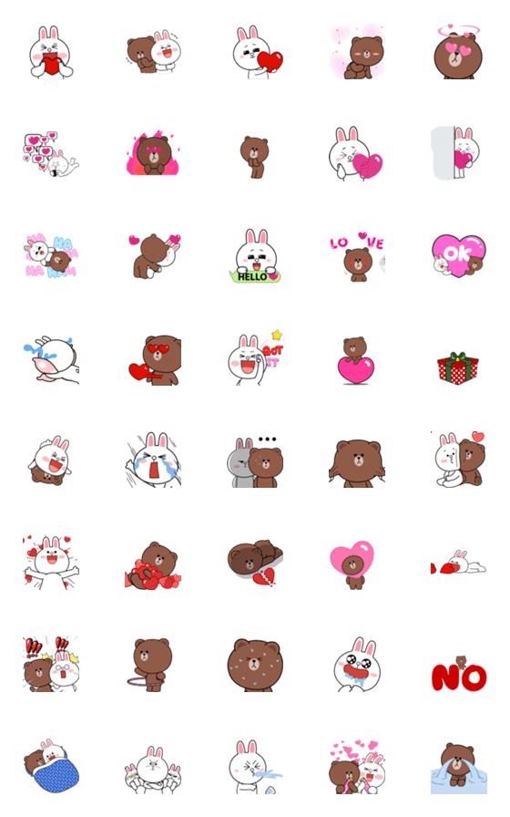 [LINE絵文字]BROWN ＆ CONY : Emoji Animatedの画像一覧