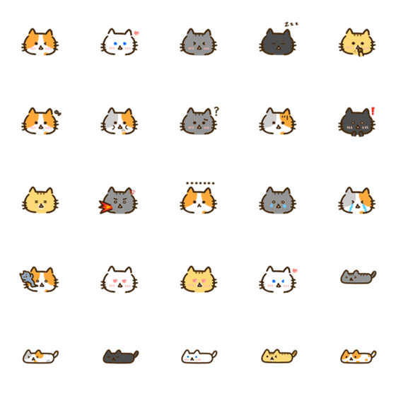 [LINE絵文字]Full cats emojiの画像一覧