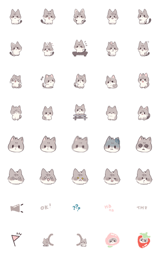 [LINE絵文字]Ai Silver Tabby Cat 0w0の画像一覧