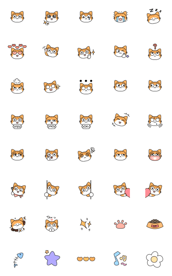 [LINE絵文字]Khaichiao little orange catの画像一覧