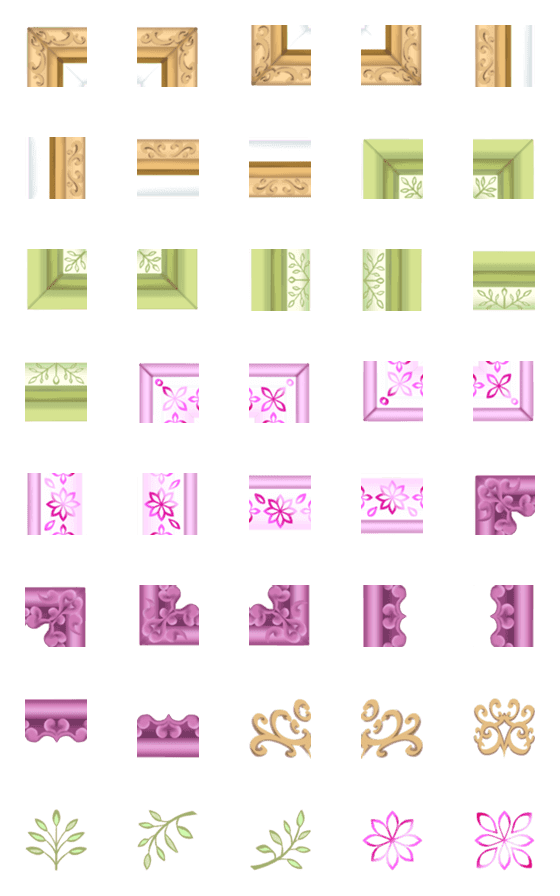 [LINE絵文字]フレーム絵文字 vol.66 シンプル額縁04の画像一覧