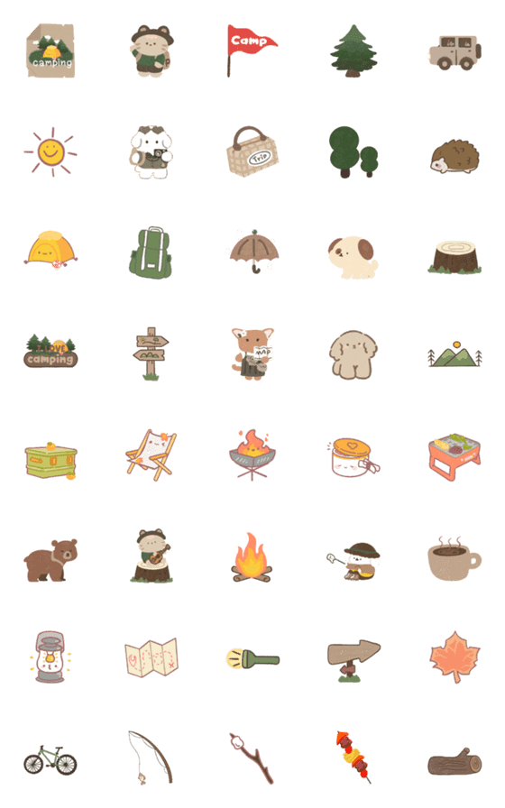 [LINE絵文字]Emoji campingの画像一覧