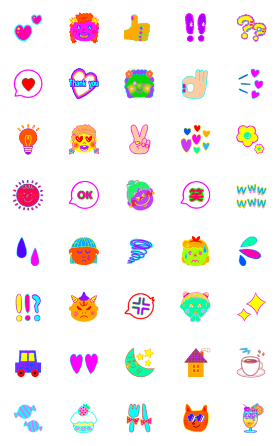 [LINE絵文字]可愛いカラフル絵文字♡修正版の画像一覧