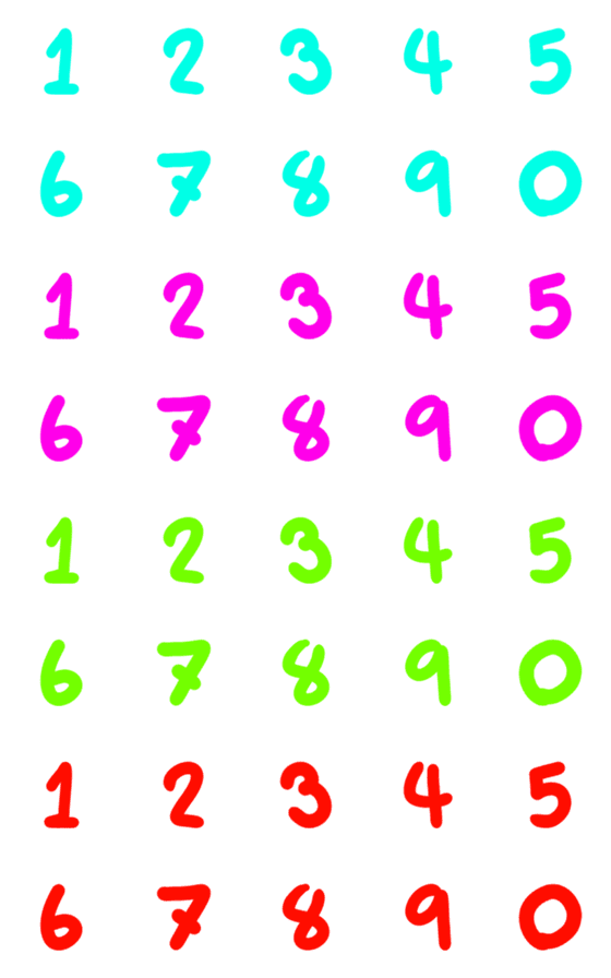 [LINE絵文字]Number 0-9 (2.5)の画像一覧