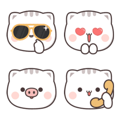 [LINE絵文字] Cutie Cat-Chan  Emojiの画像