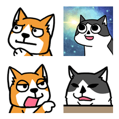 [LINE絵文字] ルカ猫とつっこみコーギー 2の画像