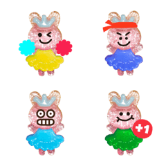 [LINE絵文字] twopebaby shiny  rabbit emojiの画像