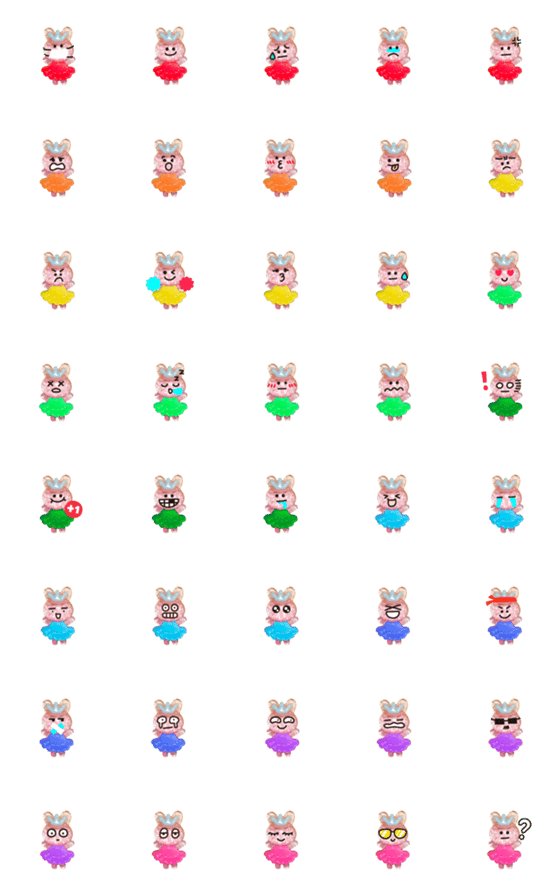 [LINE絵文字]twopebaby shiny  rabbit emojiの画像一覧