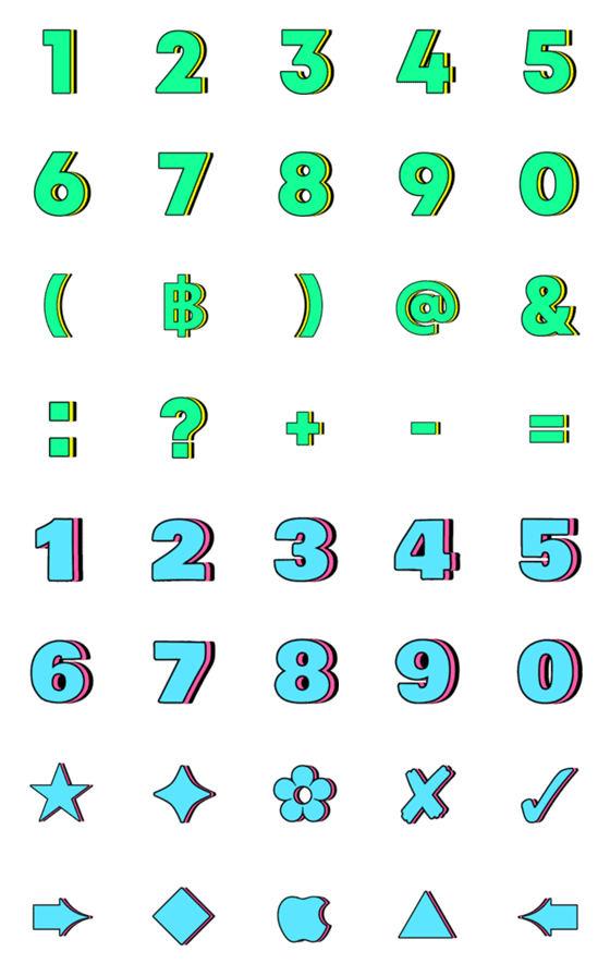 [LINE絵文字]Numbers emoji big colorfulの画像一覧