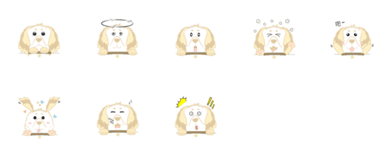 [LINE絵文字]Cute Golden Retrieverの画像一覧