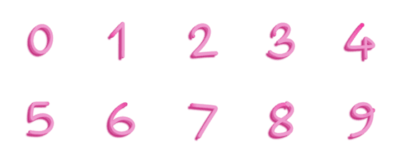 [LINE絵文字]Number pink 3dの画像一覧