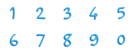 [LINE絵文字]Number blue 3dの画像一覧