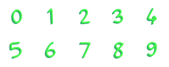 [LINE絵文字]Number green 3dの画像一覧