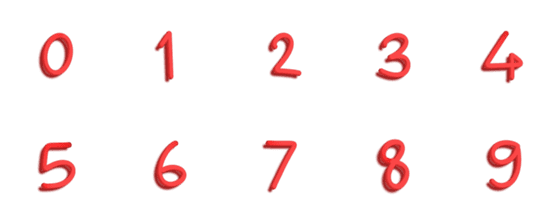 [LINE絵文字]Number red 3dの画像一覧