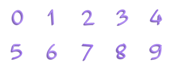 [LINE絵文字]Number purple 3dの画像一覧