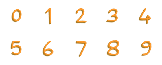 [LINE絵文字]Number orange 3dの画像一覧