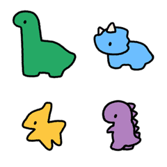 [LINE絵文字] Dinosaurs and cute thingsの画像