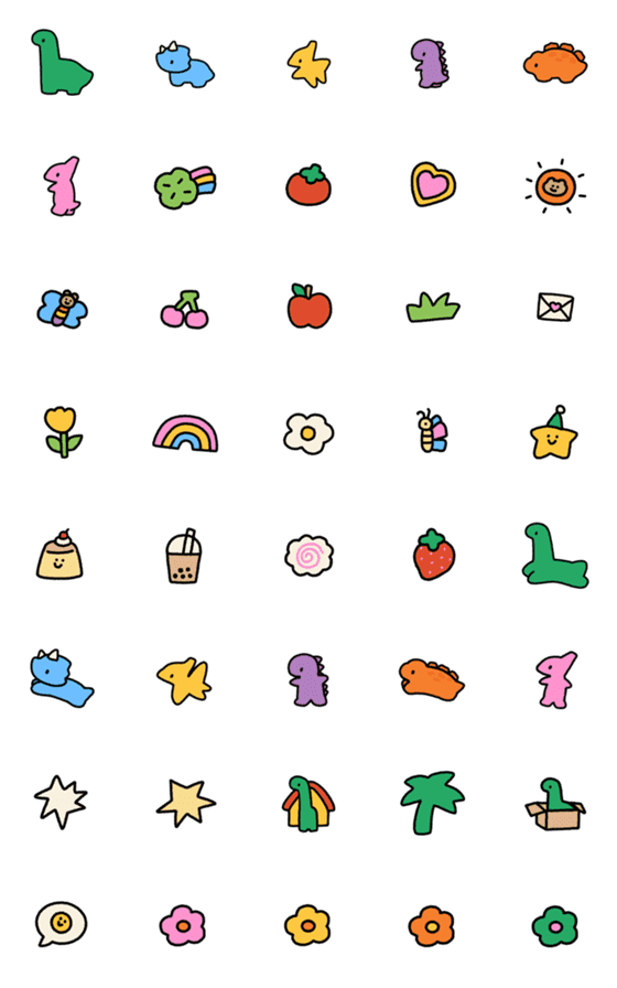 [LINE絵文字]Dinosaurs and cute thingsの画像一覧