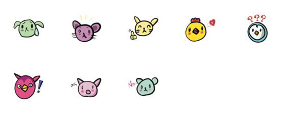 [LINE絵文字]Funny animal faceの画像一覧